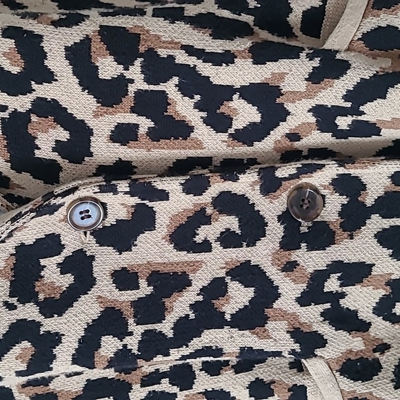 J. Crew Factory Schoolboy Sweater Blazer Animal Print Medium - Picture 4 of 11
